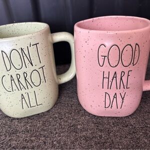 Rae Dunn Pink Speckled 'Good Hare Day' Mug